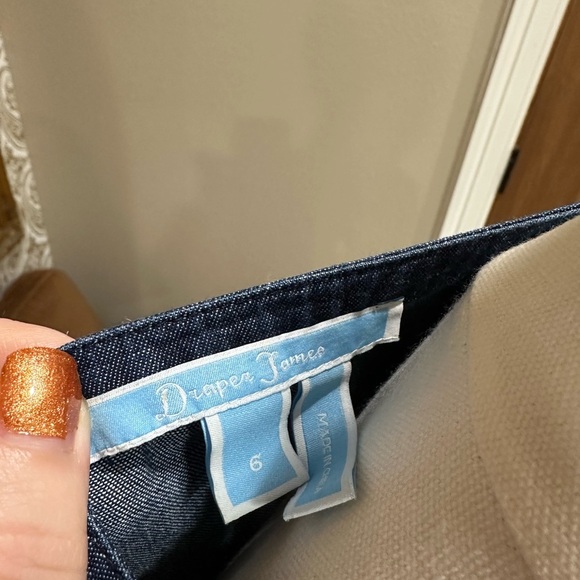 Draper James Blue Denim Ruffle Blouse size 6 - Picture 4 of 4